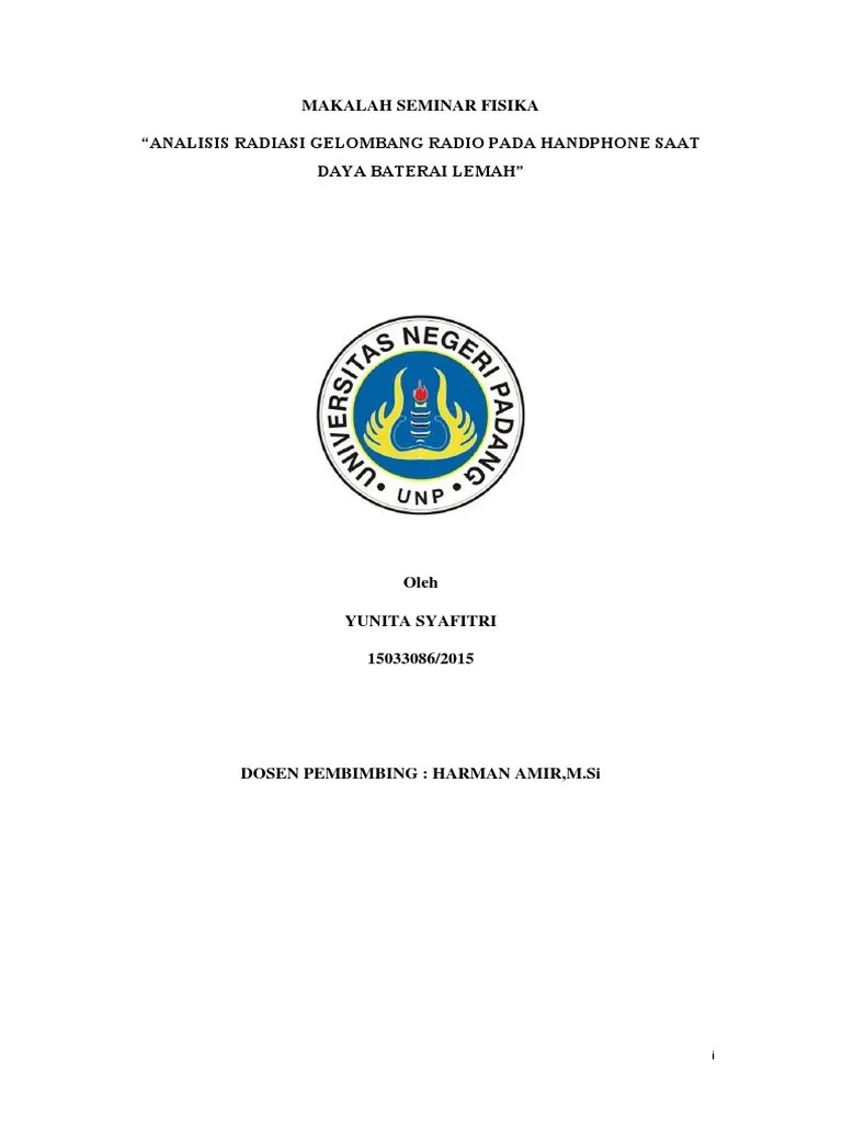 Contoh makalah fisika makalah pendidikan makalah . Cover Seminar Pdf