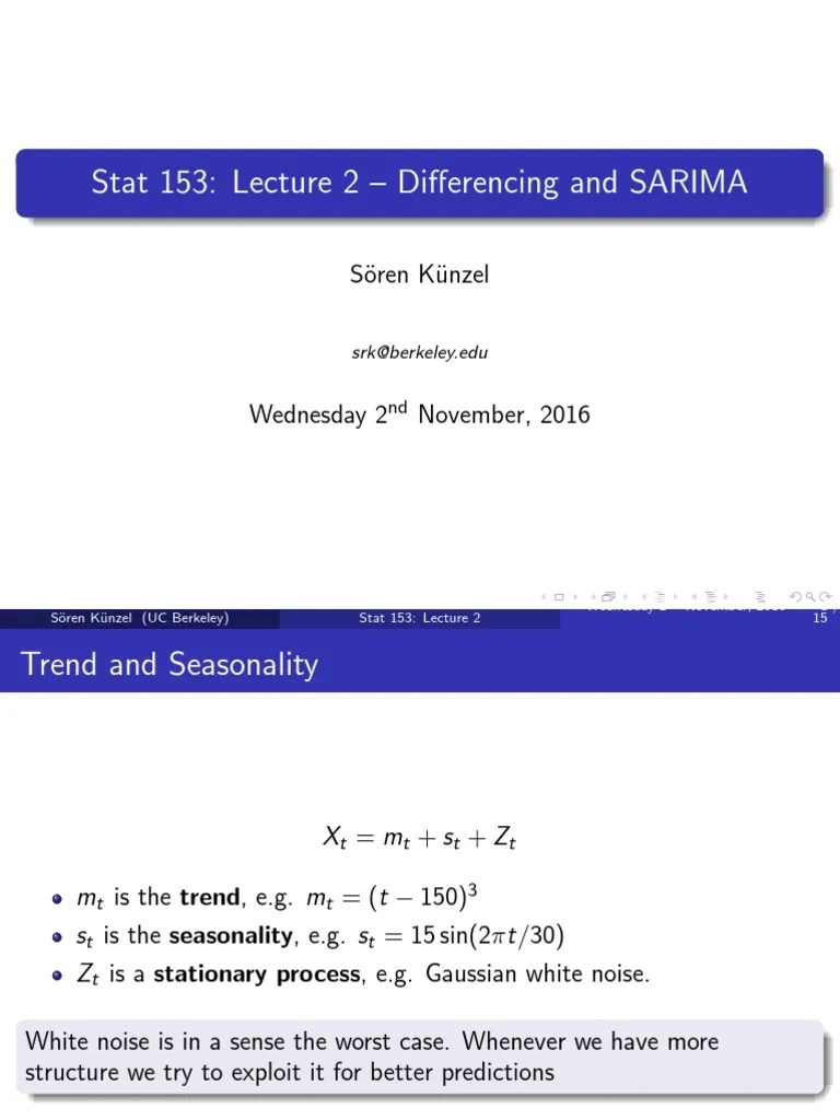 Time Series Lecture 2 | PDF | Autoregressive Integrated Moving Average ...