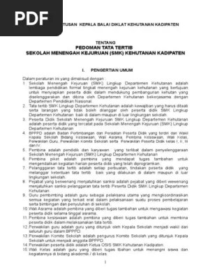 Tata Tertib SMK Kehutanan 16-17 | PDF
