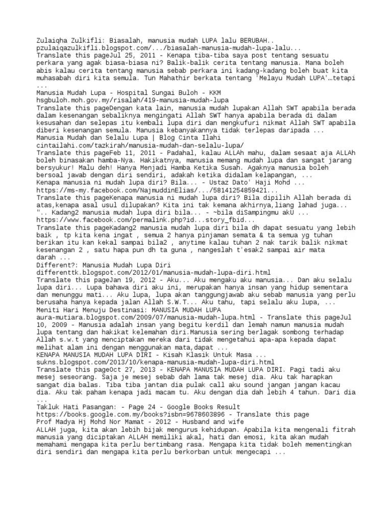 Lupa diri in english : Manusia Mudah Lupa Diri Pdf