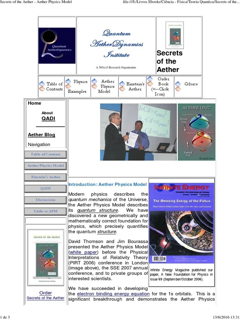 Secrets of the aether