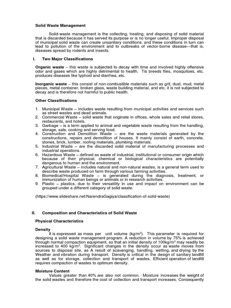 Solid Waste Management | PDF | Landfill | Waste