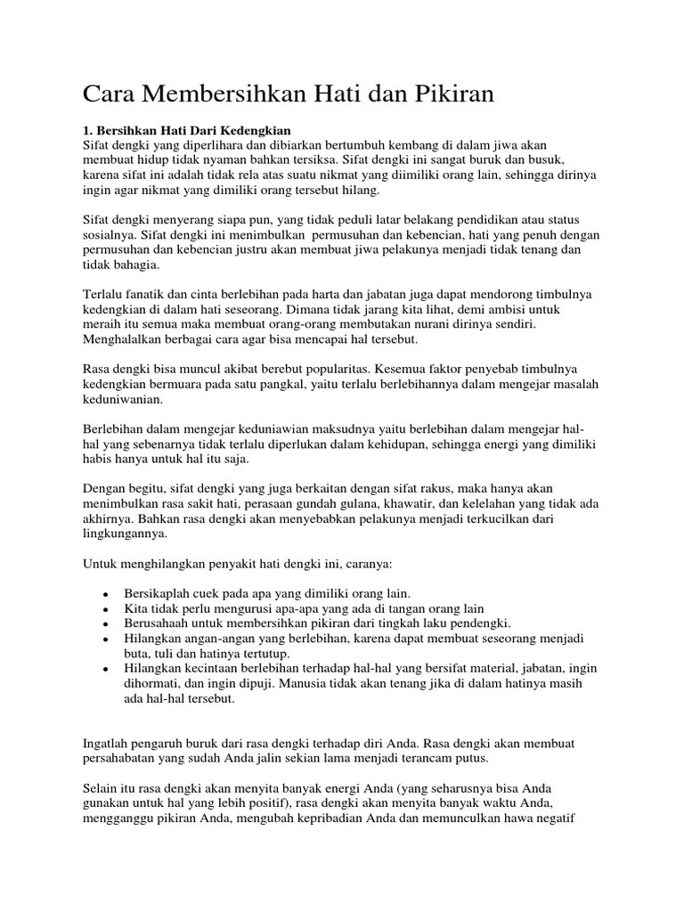 Cara Membersihkan Hati Dan Pikiran | PDF