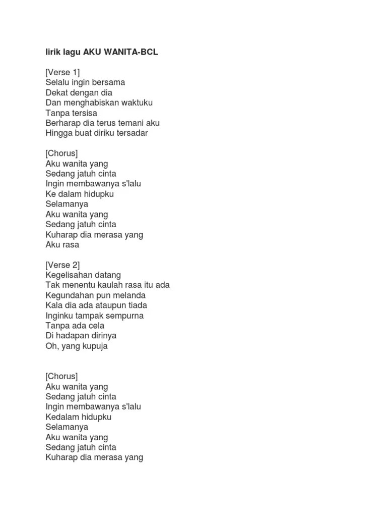 Lirik Lagu AKU WANITA | PDF