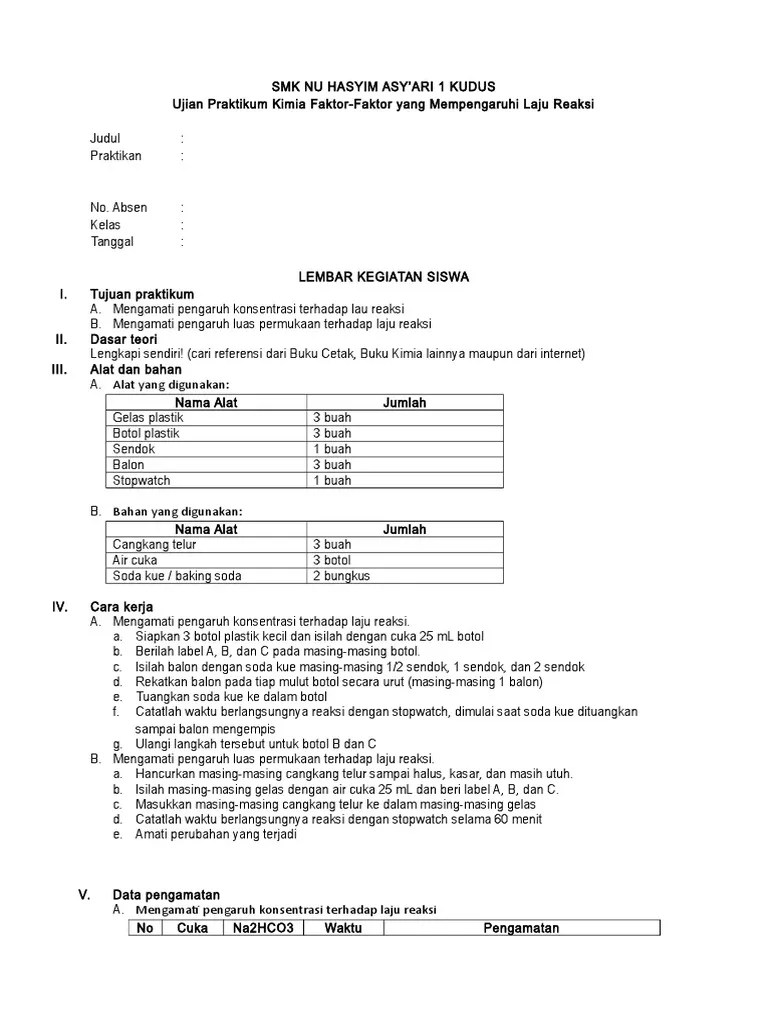 Lks Laju Reaksi | PDF