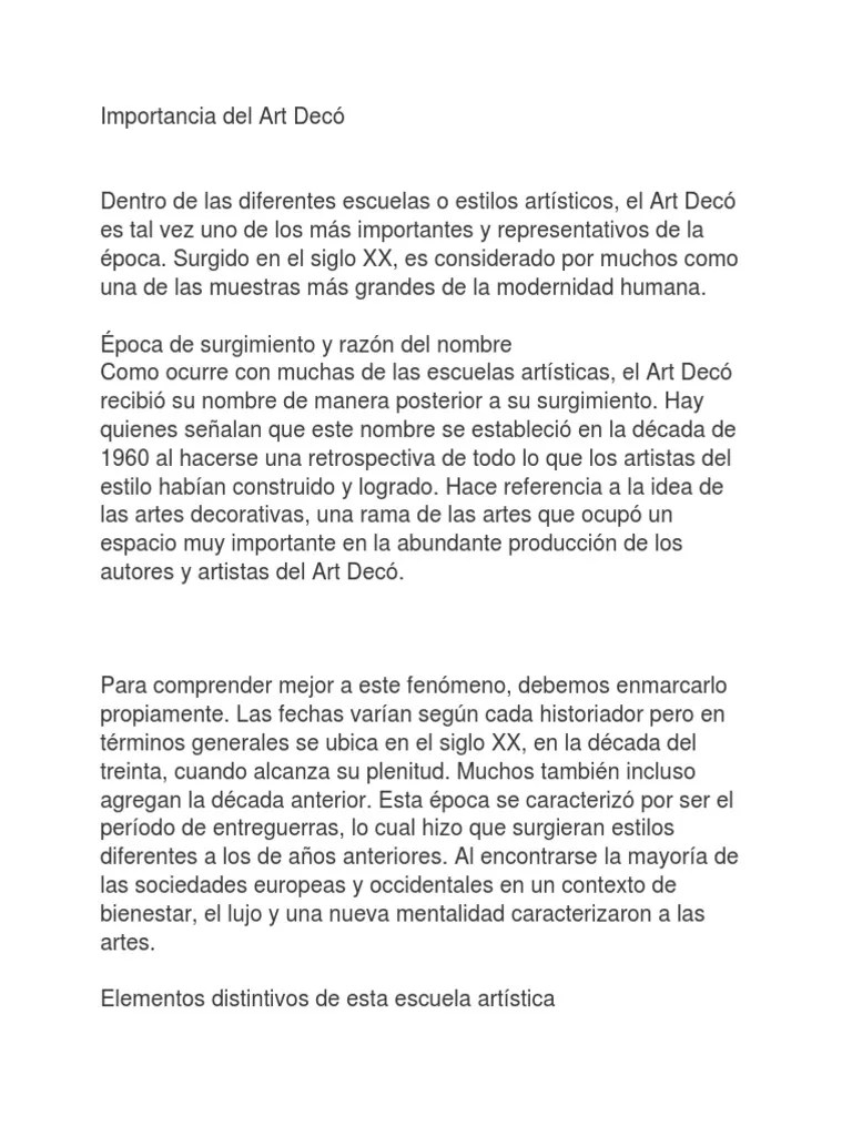 Importancia Del Art Decó | PDF | Arte Deco | Homo Sapiens