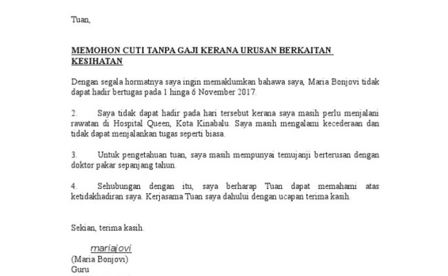 Pakej renovation murah email protected. Surat Rasmi Memohon Cuti Konvokesyen Nashanorla Cuitan Dokter