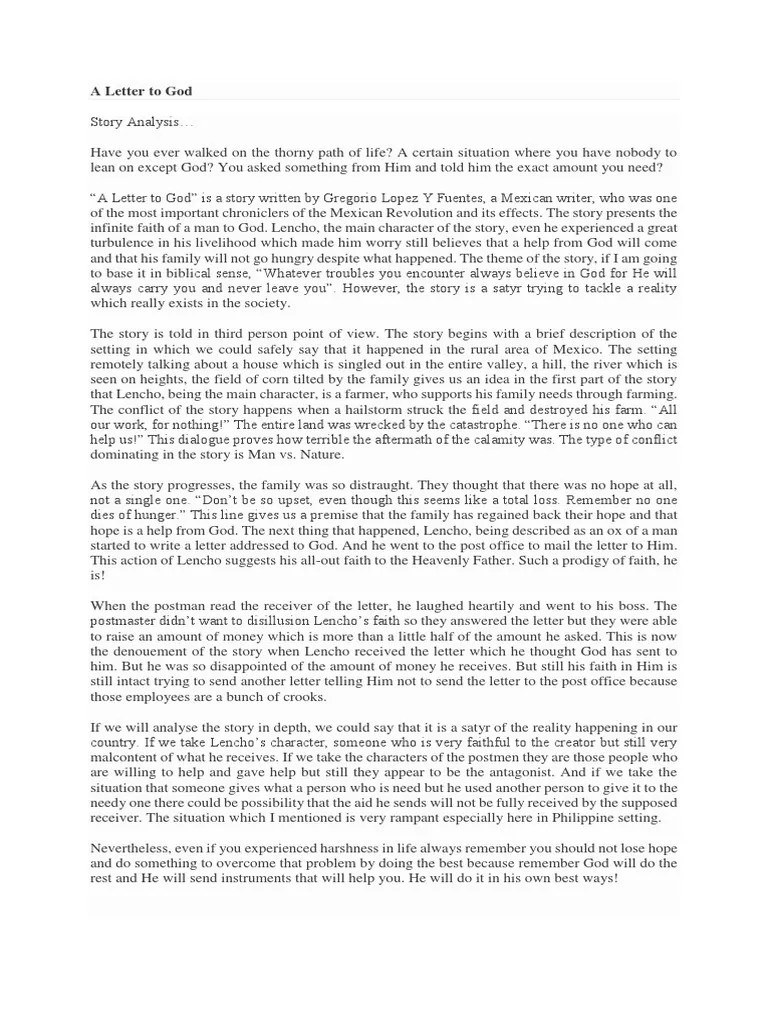 A letter to god