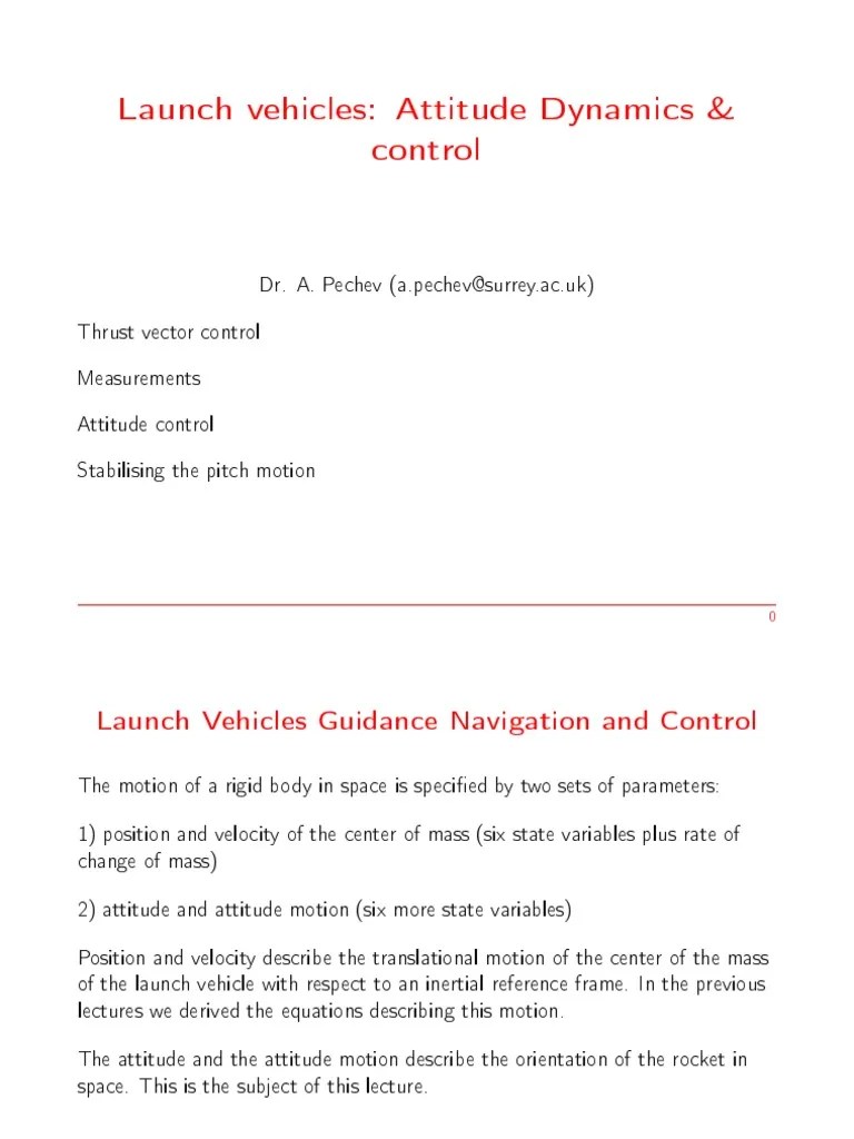 Guidance, Navigation, And Control Of Launch Vehicles: Attitude Dynamics ...