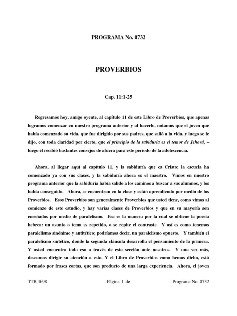 Proverbios 11,1 25 | PDF | David | Libro De Proverbios