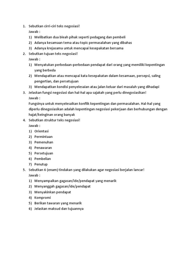 Berikut informasi sepenuhnya tentang contoh soal essay tentang surat lamaran pekerjaan beserta jawabannya. Soal Dan Jawaban Teks Negosiasi Pdf