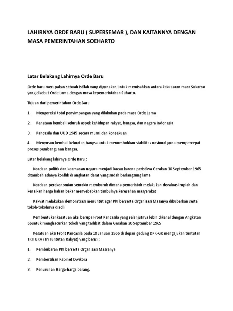 Lahirnya Orde B | PDF