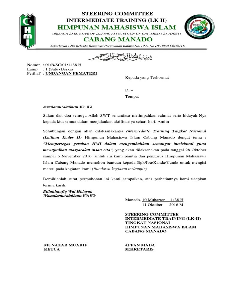 Doc Surat Undangan Pemateri Ihram Fajar Academia Edu 