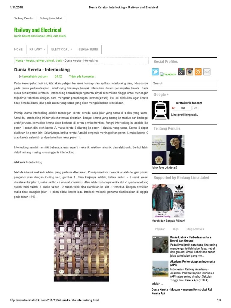 Dunia Kereta - Interlocking - Railway and Electrical | PDF