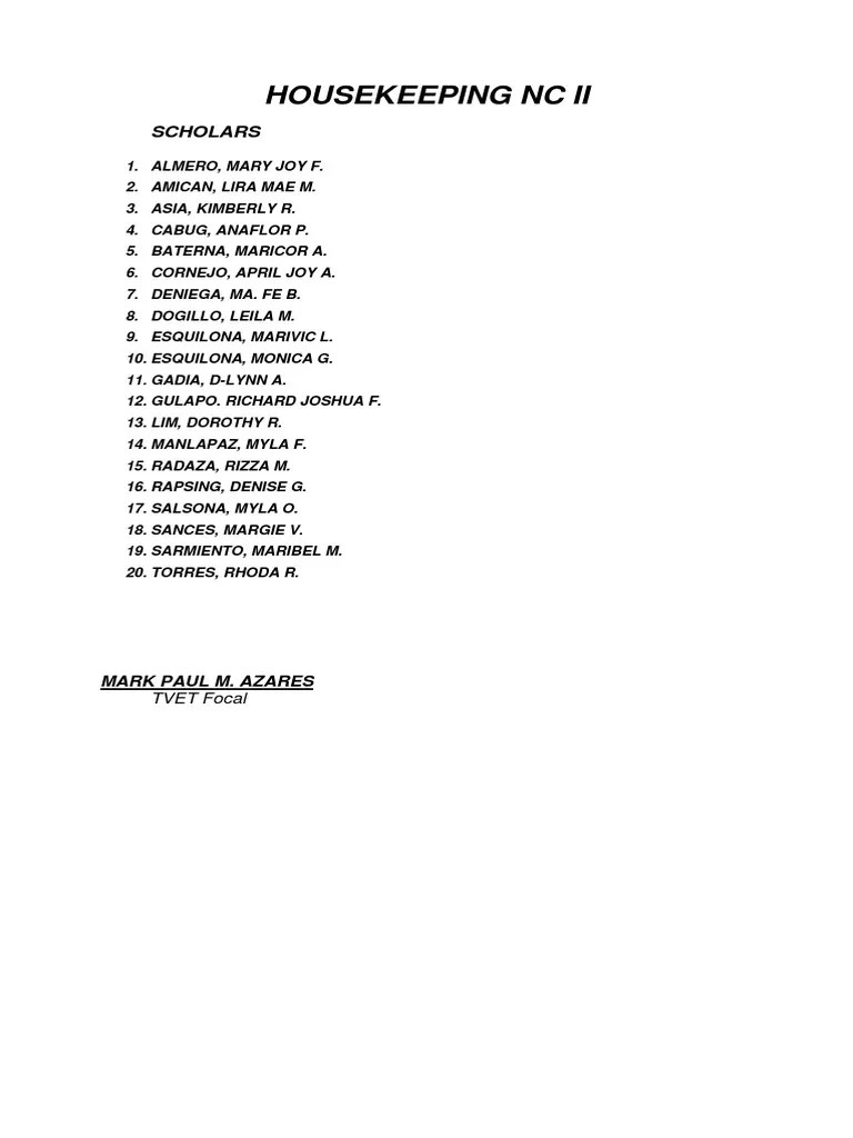 Housekeeping NC II | PDF