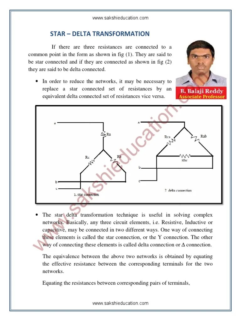 Star Delta Transformation Delta Transformation Pdf Force