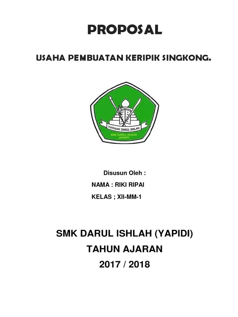 Keripiki kulit singkong (kingkong chrispy). Proposal Usaha Pembuatan Keripik Singkong.