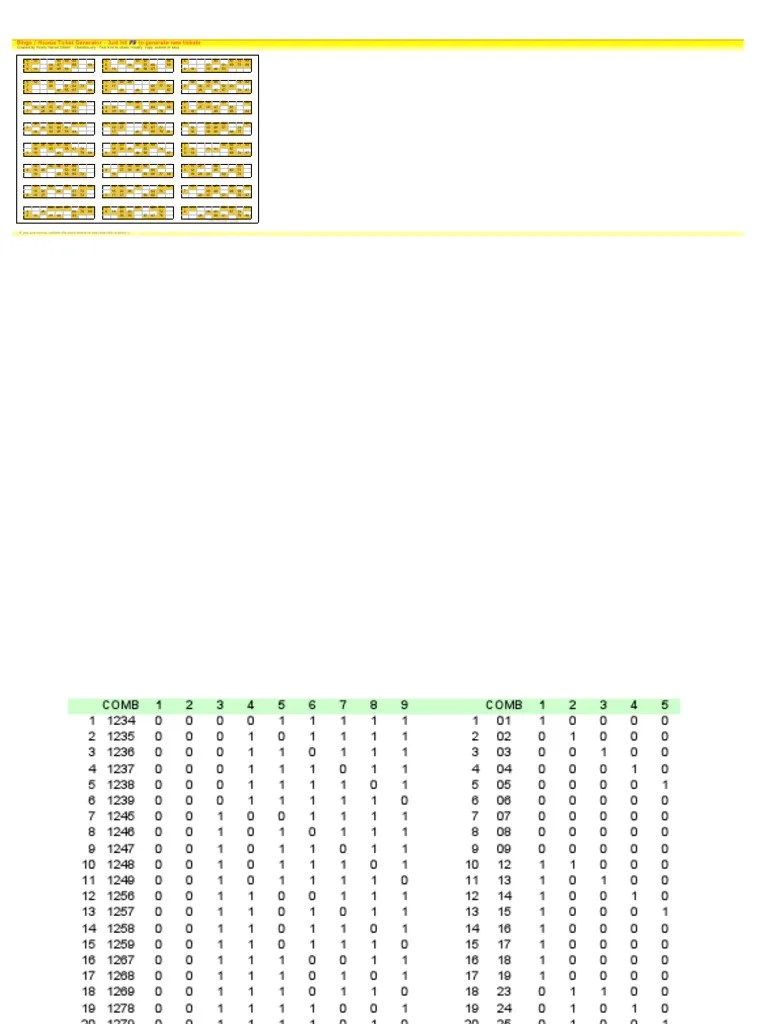 bingo housie ticket generator excel sheet pdf american comic strips gambling games