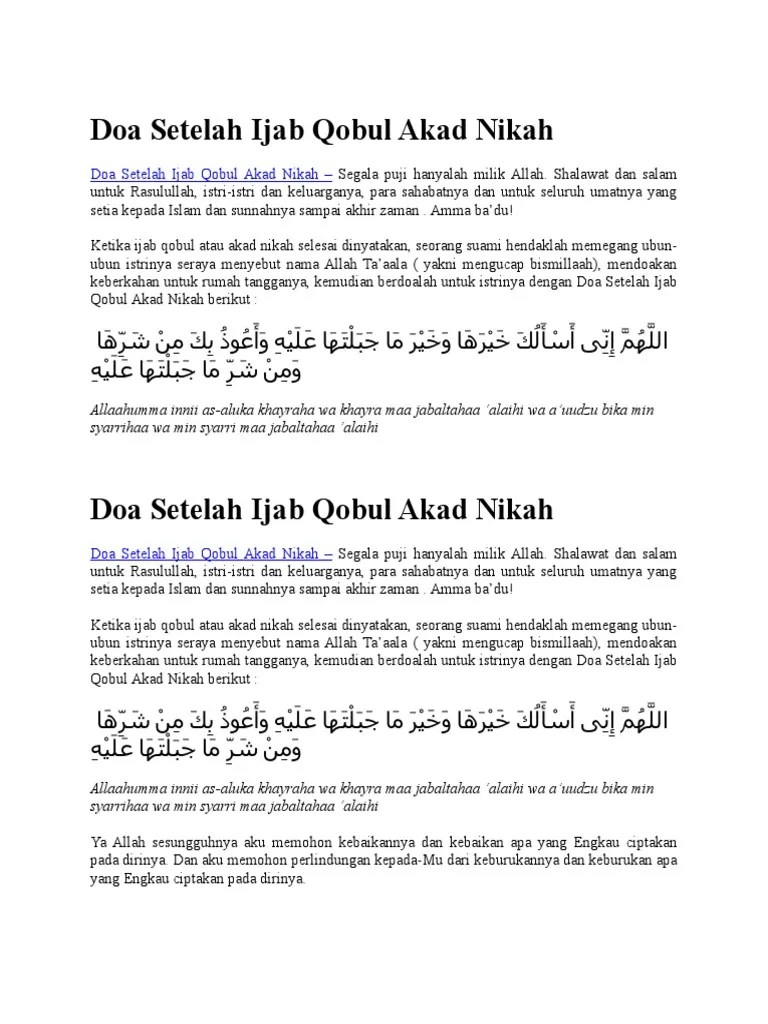 Doa Ijab Kabul - Kata Kata Cinta