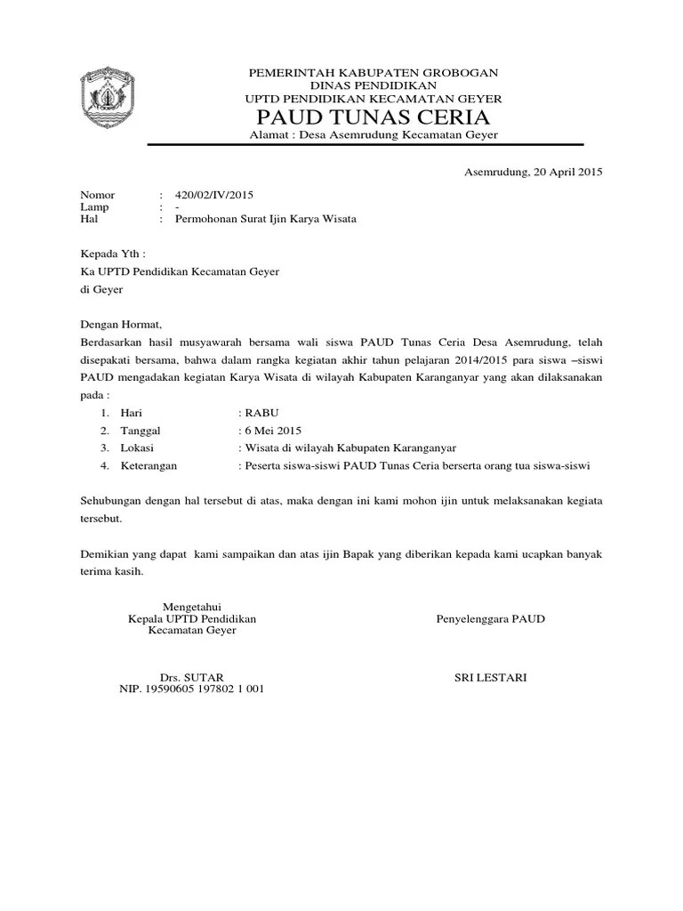 Yuk Cek Surat Izin Study Tour Ke Dinas [Terbaru] 