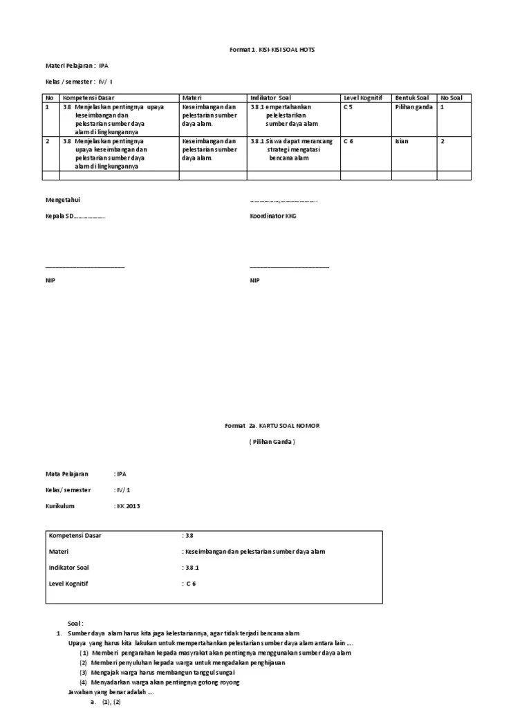 Kisi-Kisi Soal Hots | PDF