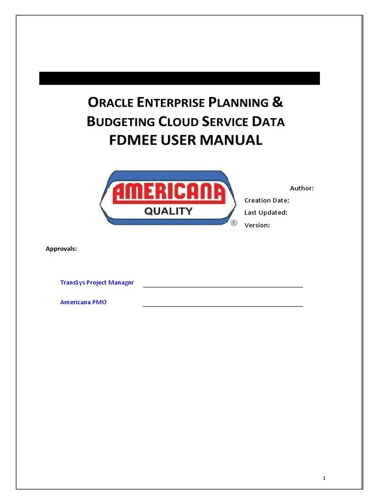 EPBCS FDMEE User Manual - Draft - V1 | PDF | Screenshot | Cloud Computing