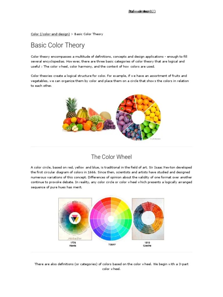 Basic Color Theory | PDF | Color | Electromagnetic Spectrum