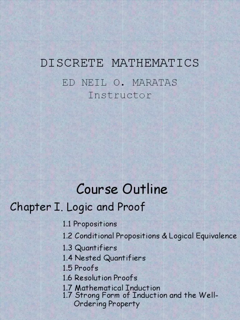 Discrete Mathematics Course Outline | PDF