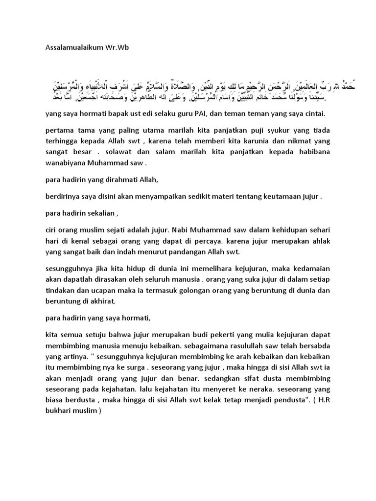 Teks ceramah jujur itu indah. Ceramah Tentang Jujur Itu Indah Lukisan