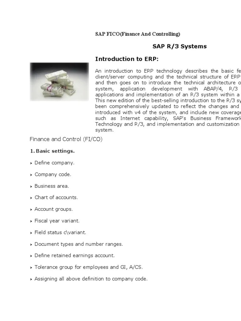 SAP R/3 Systems Introduction To ERP:: SAP FICO (Finance And Controlling ...