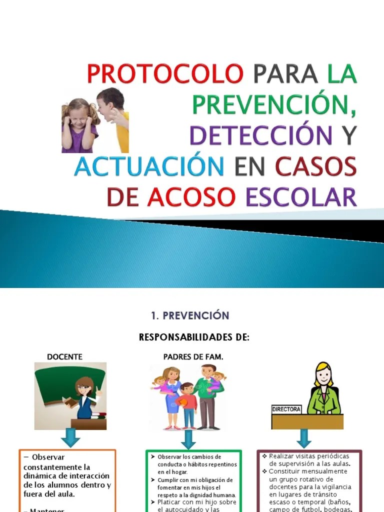 PROTOCOLO PARA LA PREVENCIÓN, DETECCIÓN Y ACTUACIÓN 3° Y 4° | PDF | Ciencias Del Comportamiento ...