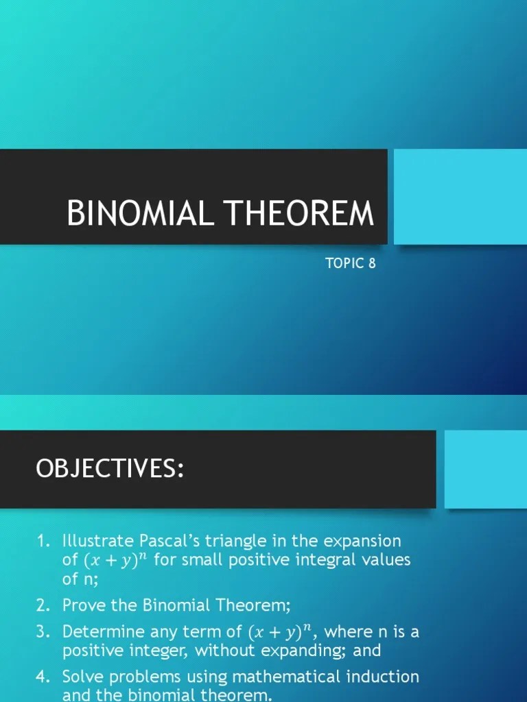 Binomial Theorem | PDF | Combinatorics | Number Theory