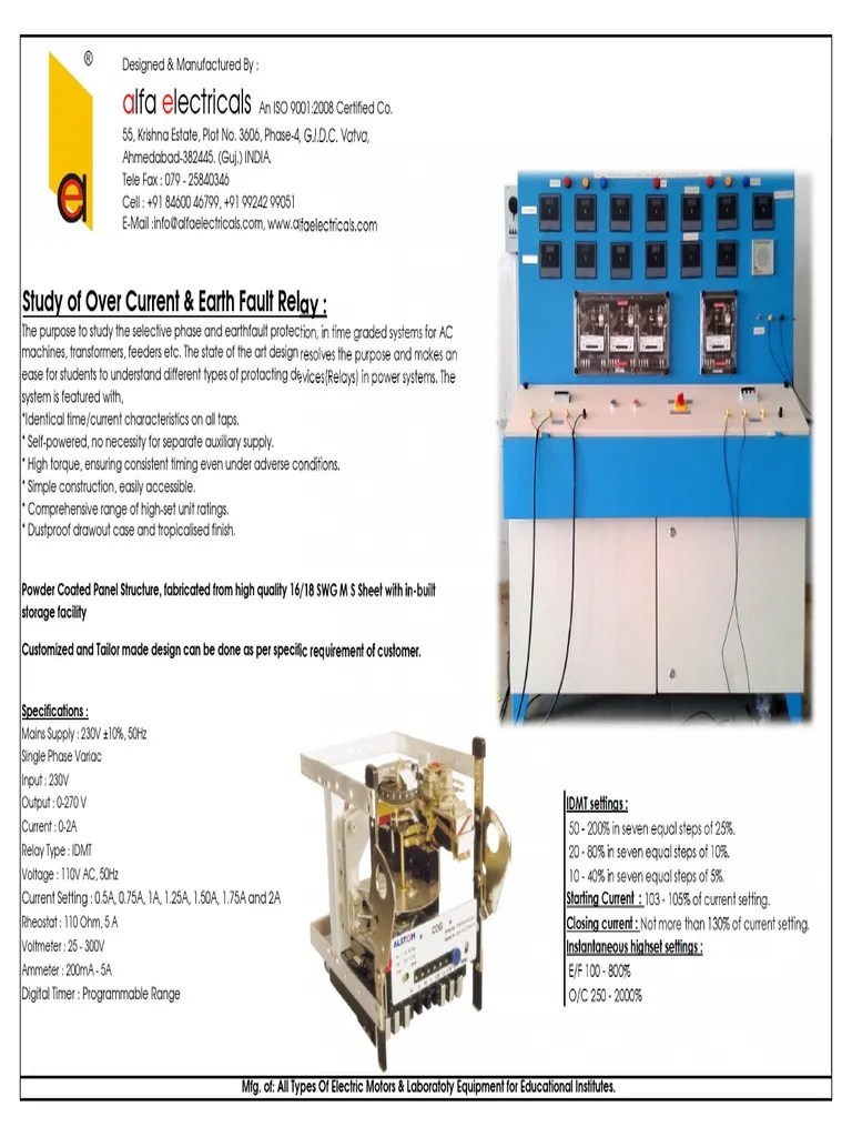 Study Of Over Current Earth Fault Relay | PDF | Relay | Power Engineering