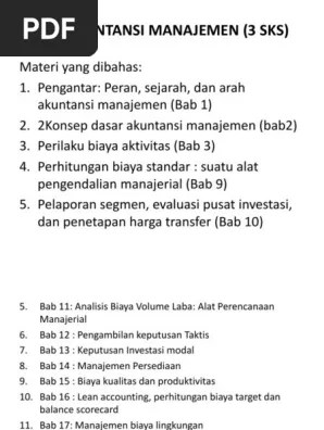 Harga transfer (transfer pricing) merupakan harga barang . Akuntansi Manajemen Pdf
