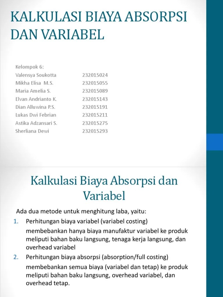 Akmen Kelompok 6 Kalkulasi Biaya | PDF