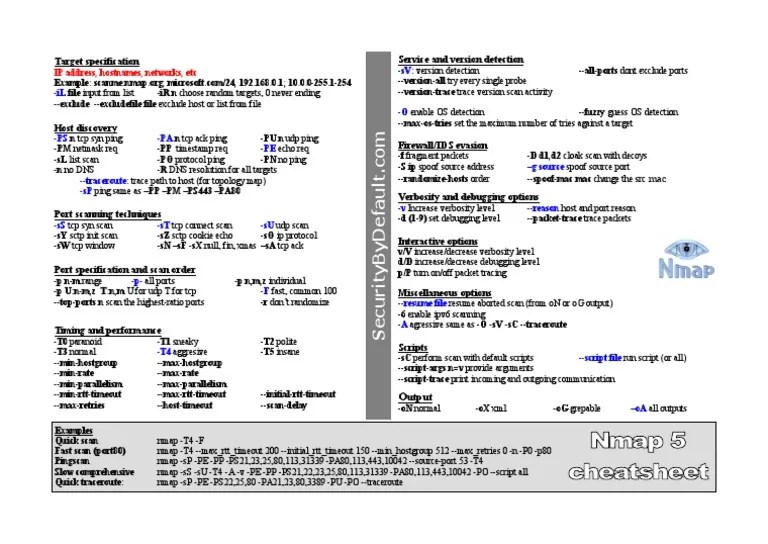 Target Specification And Service/version Detection With Nmap | PDF ...