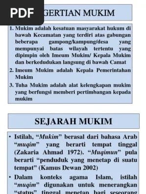 Pengertian Mukim | PDF