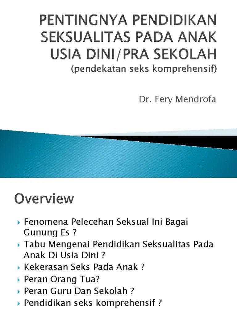 Pentingnya Pendidikan Seksualitas Pada Anak Usia Dini | PDF