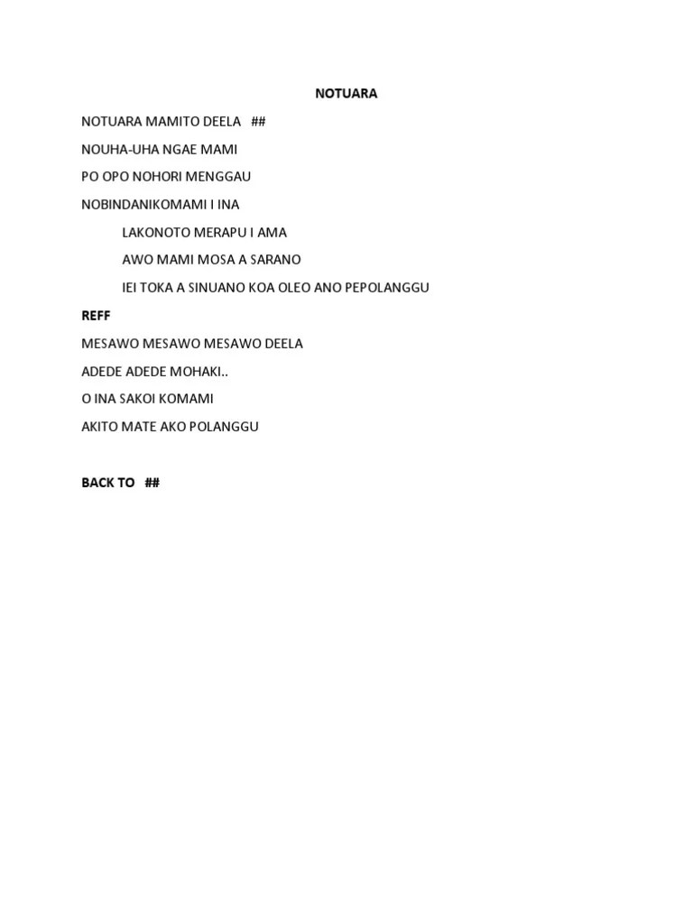 Lirik Lagu Notuara | PDF
