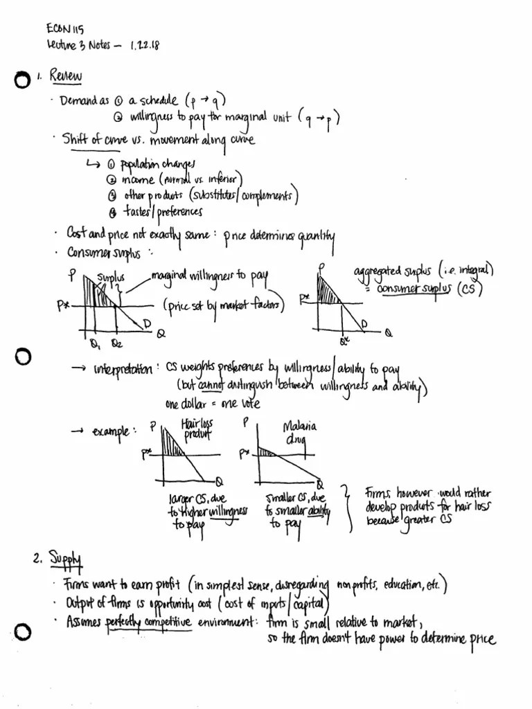 ECON 115 Lecture 3 Notes - 01.22.2018 | PDF