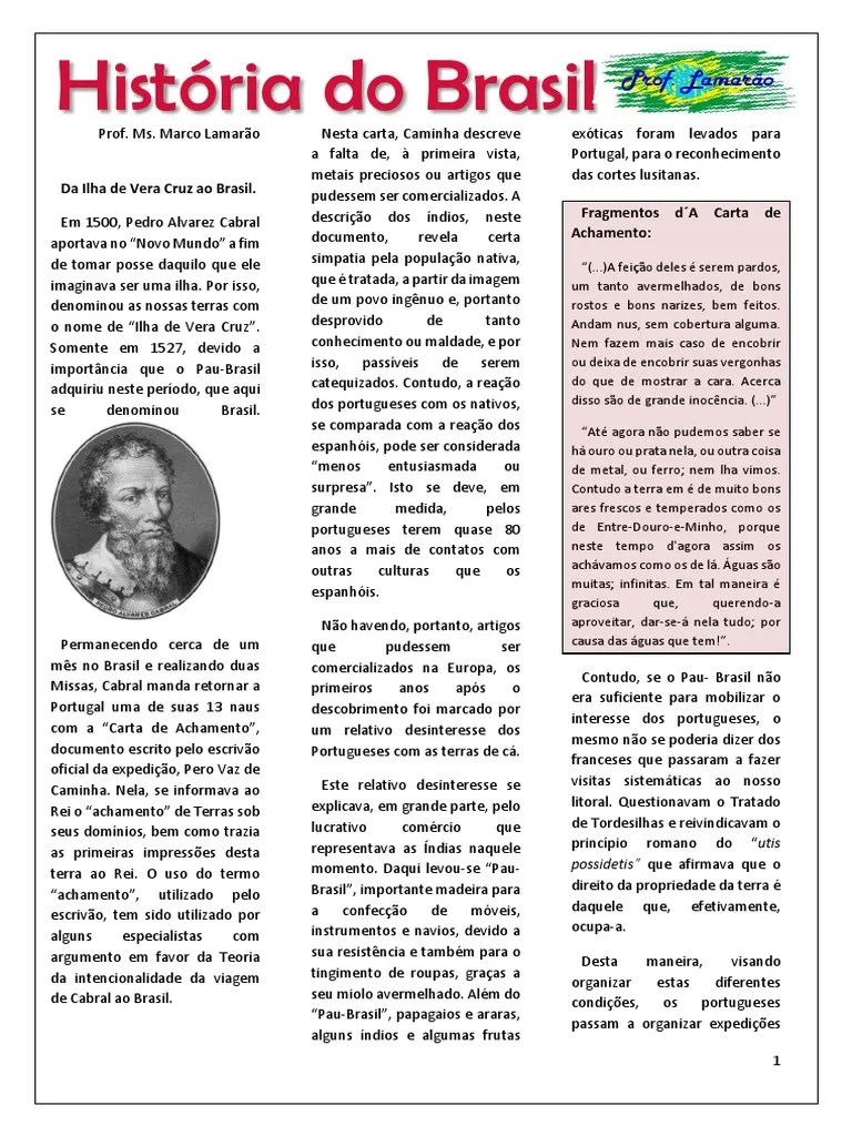 Apostila Complementar Módulo 2. Pre Colonial E Inicio Da Colonização ...