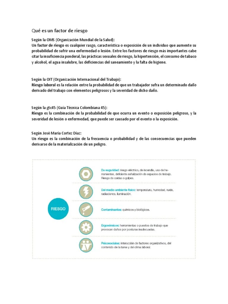 Qué Es Un Factor De Riesgo | PDF | Salud Pública | Ciencias De La Salud