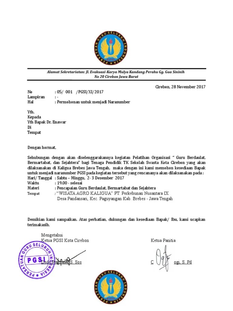 Donwload lengkap contoh surat permohonan menjadi narasumber pelatihan desa tahun 2020. Contoh Surat Permohonan Narasumber Pelatihan Pdf