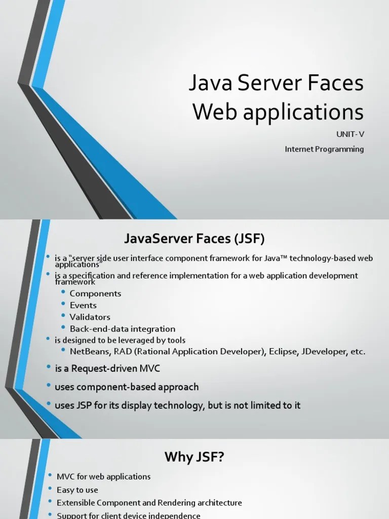 Java Server Faces Web Applications: Unit-V Internet Programming | PDF ...