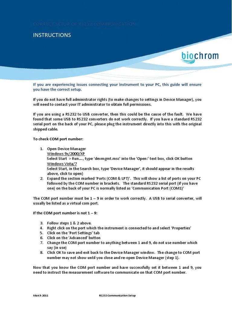 COM Port Setup | PDF | Usb | Computer Networking