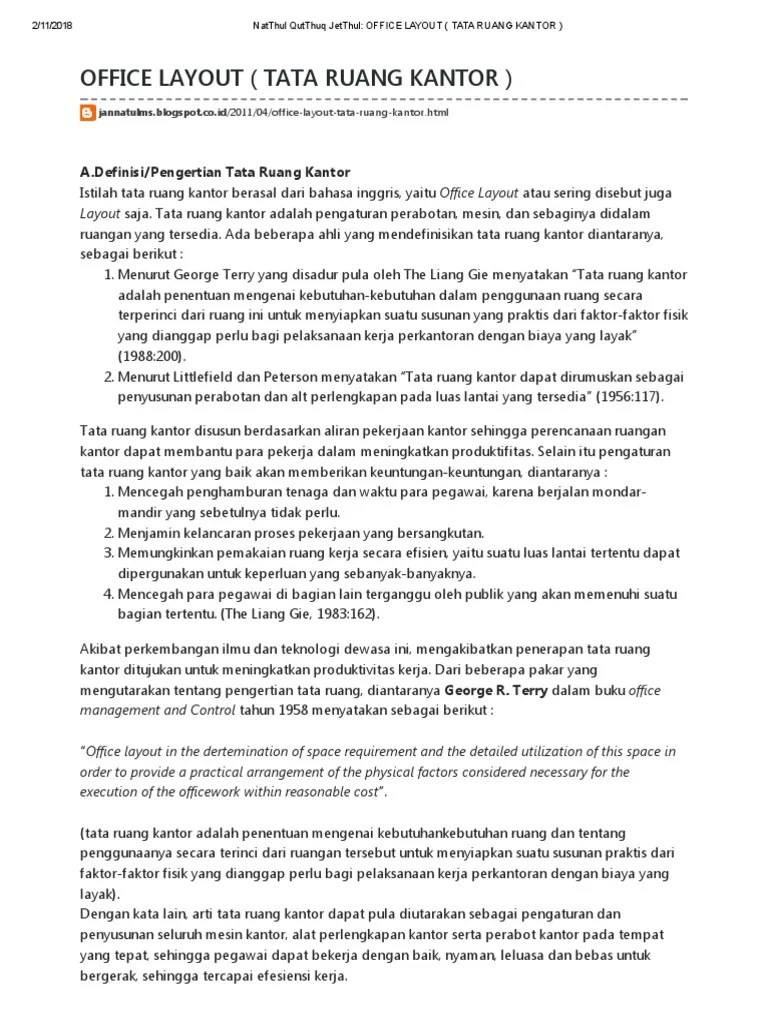 Office Layout (Tata Ruang Kantor) | PDF