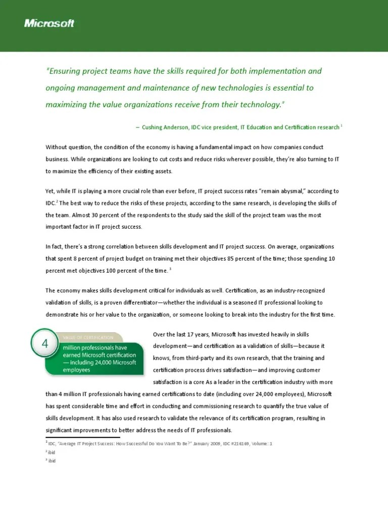 Development White Paper 2009 | PDF | Professional Certification | Customer Satisfaction