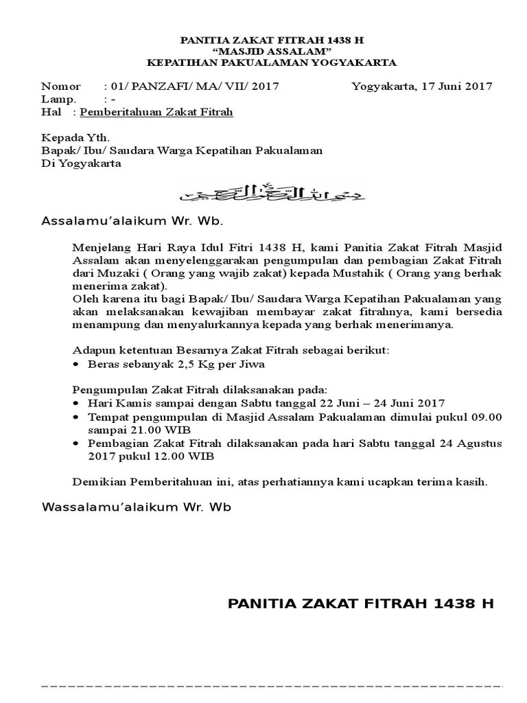 Doc Surat Undangan Rapat Lapak Dialuzmah Academia Edu Bahwa berdasarkan pertimbangan sebagaimana dimaksud di atas perlu diterbitkan Surat Keputusan UPZ Lazisnu Banglarangan tentang pembentukan panitia Zakat Fitrah.