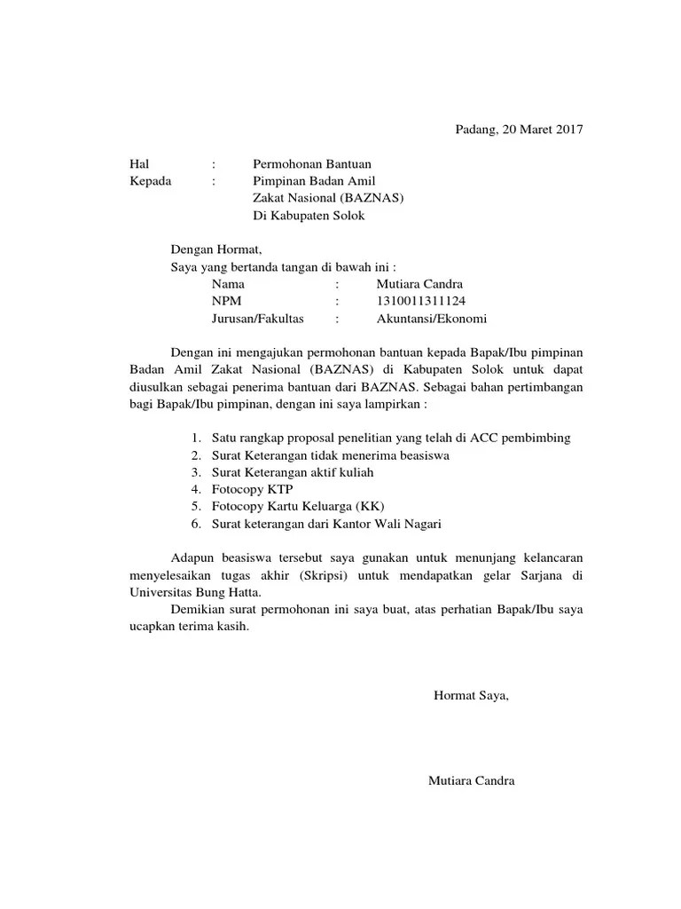 Contoh surat permohonan bantuan baznas doc nusagates . Contoh Surat Bantuan Zakat Membaik Pulih Rumah