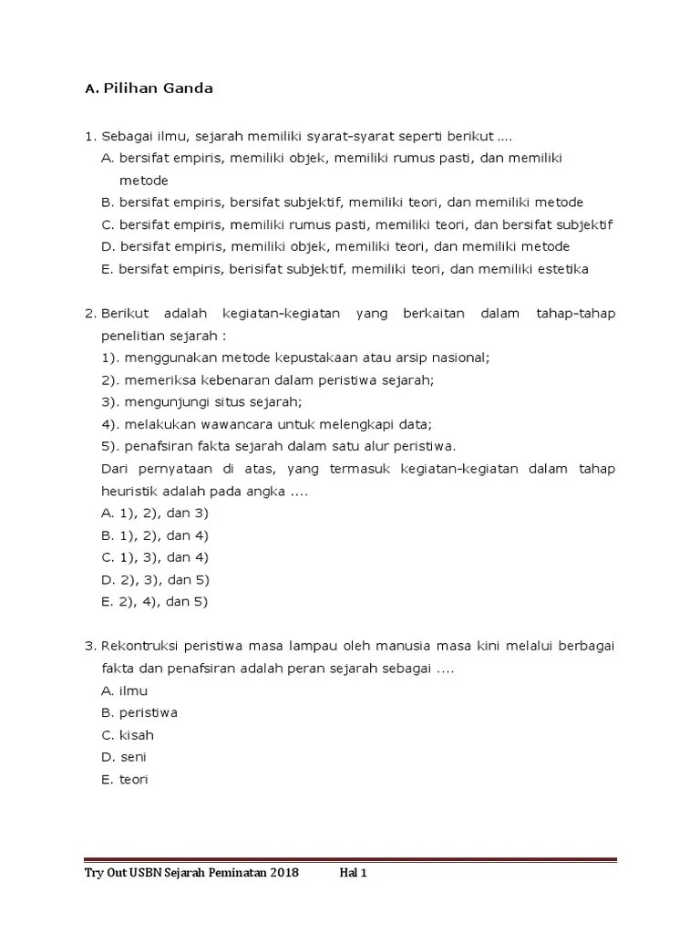 View www.soalprediksi.com soal usbn sejarah peminatan sma.pdf from math 2101 at universitas indonesia. Kumpulan Soal Usbn Sejarah Peminatan Doc Beinyu Com